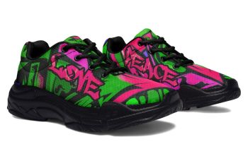 Pink Green Peace Love Graffiti